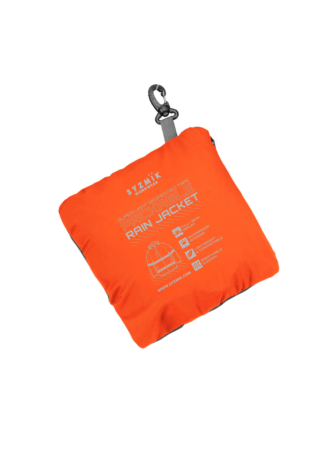 Syzmik ZJ560 Unisex Super Light Segmented Tape Packable Rain Jacket