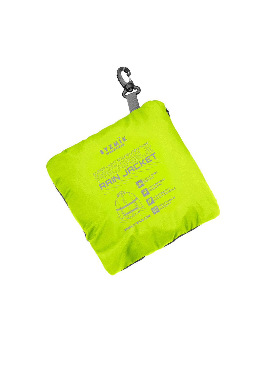Syzmik ZJ560 Unisex Super Light Segmented Tape Packable Rain Jacket